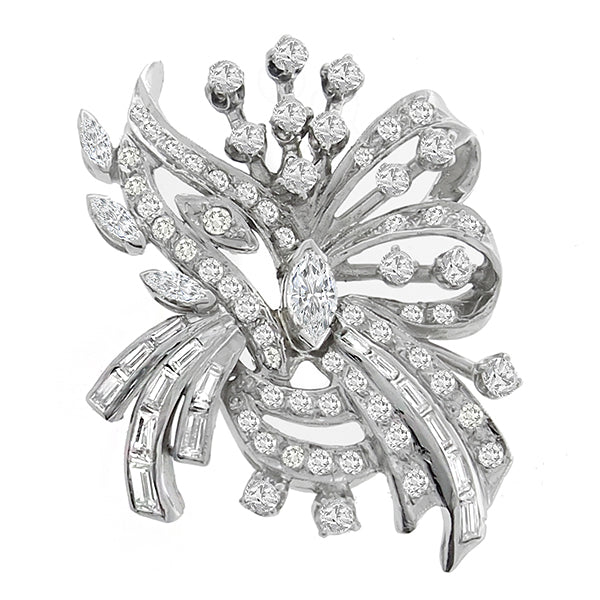 Vintage 2.00ct Diamond Gold Pin