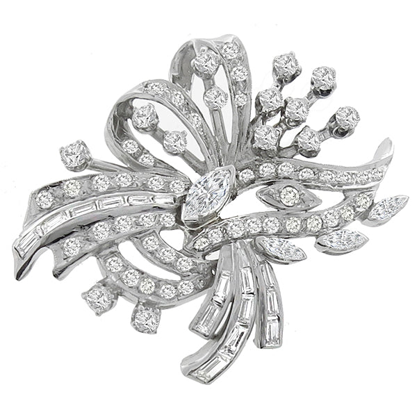 Vintage 2.00ct Diamond Gold Pin