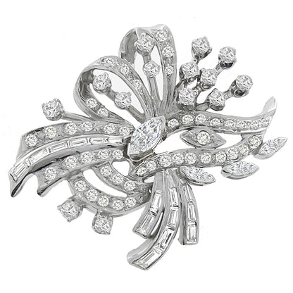 Vintage 2.00ct Diamond Gold Pin