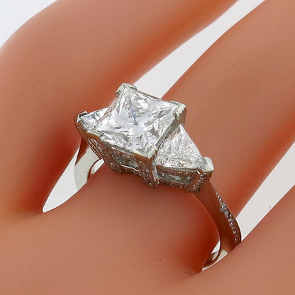 Vintage 2.21ct Diamond Platinum Engagement Ring