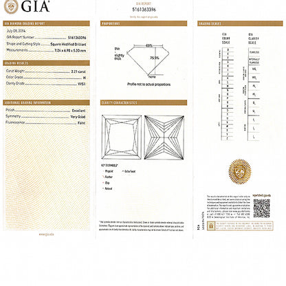 Vintage 2.21ct Diamond Platinum Engagement Ring