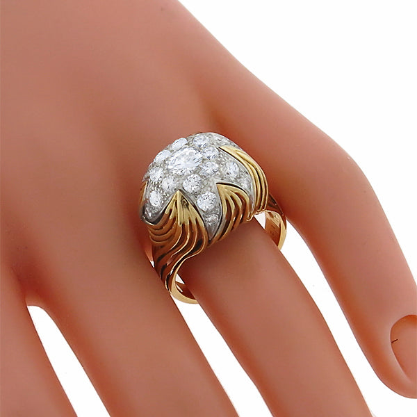 Vintage 2.50ct Diamond Star Gold Platinum  Ring