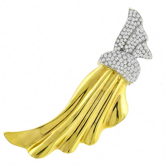 Vintage 2.75ct Diamond Gold Pin/ Pendant