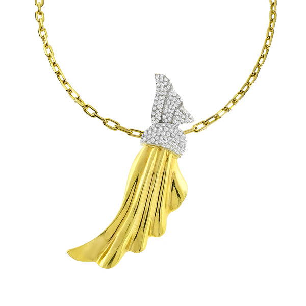 Vintage 2.75ct Diamond Gold Pin/ Pendant