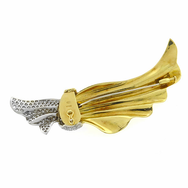 Vintage 2.75ct Diamond Gold Pin/ Pendant