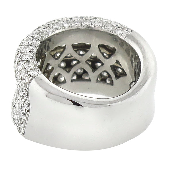 Vintage 3.26ct Round Cut Diamond Cluster  18k White Gold Ring