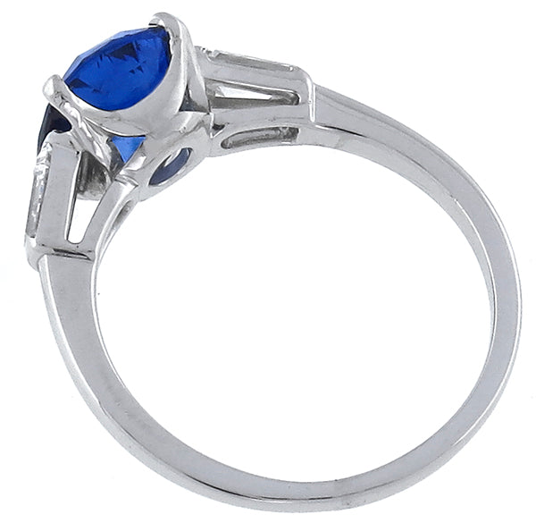 Vintage 3.52ct Sapphire Diamond Engagement Ring