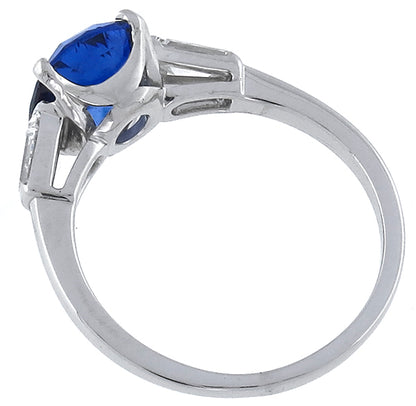 Vintage 3.52ct Sapphire Diamond Engagement Ring