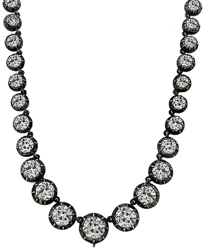 Vintage 37.32ct Diamond Necklace