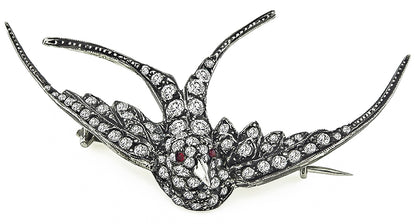 Vintage 4.00ct Diamond Sparrow Pin