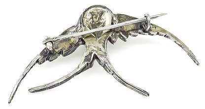 Vintage 4.00ct Diamond Sparrow Pin