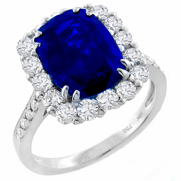 Vintage  4.03ct  Sapphire 1.50ct Diamond Engagement  Ring