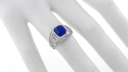 Vintage 4.17ct Sapphire 1.60ct Diamond Ring