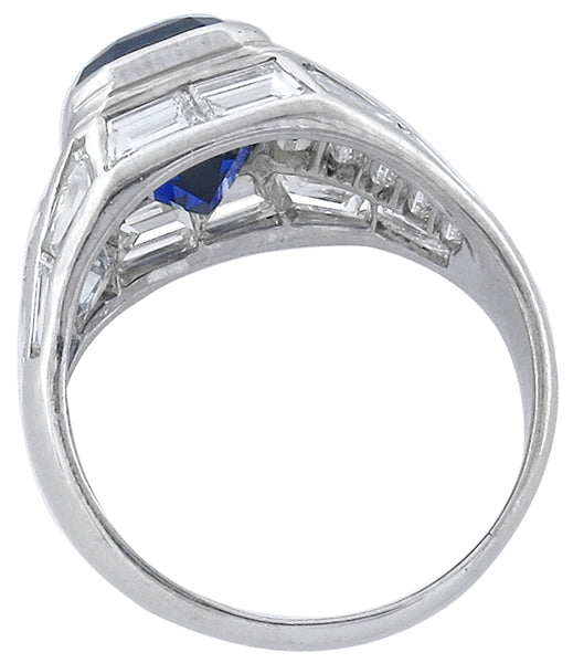 Vintage 4.17ct Sapphire 1.60ct Diamond Ring