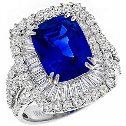Vintage 4.50ct Sapphire 2.20ct Diamond Ring