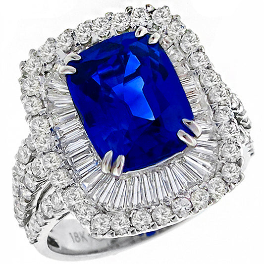 Vintage 4.50ct Sapphire 2.20ct Diamond Ring