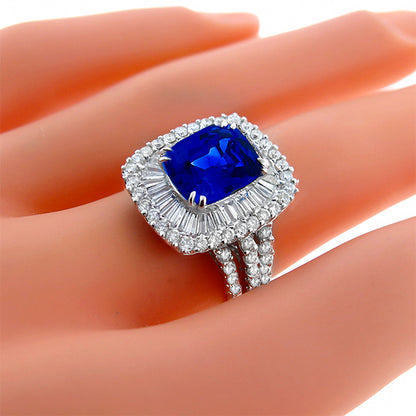 Vintage 4.50ct Sapphire 2.20ct Diamond Ring