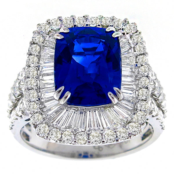 Vintage 4.50ct Sapphire 2.20ct Diamond Ring