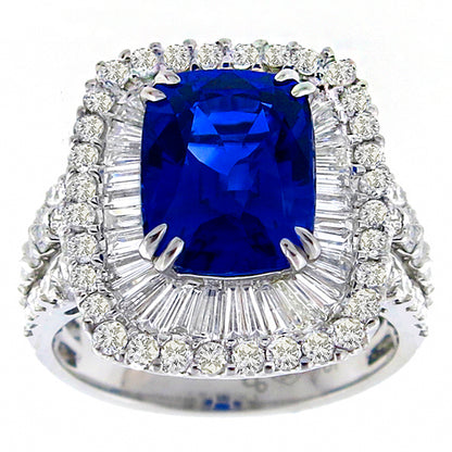 Vintage 4.50ct Sapphire 2.20ct Diamond Ring