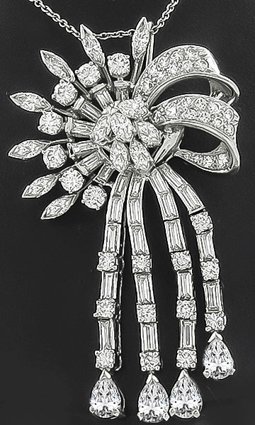 Vintage 6.00ct Diamond Pendant/Pin