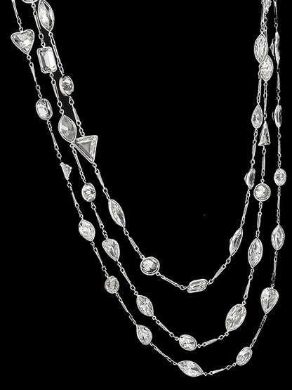 Vintage 67.23ct Diamond Platinum By The Yard Necklace