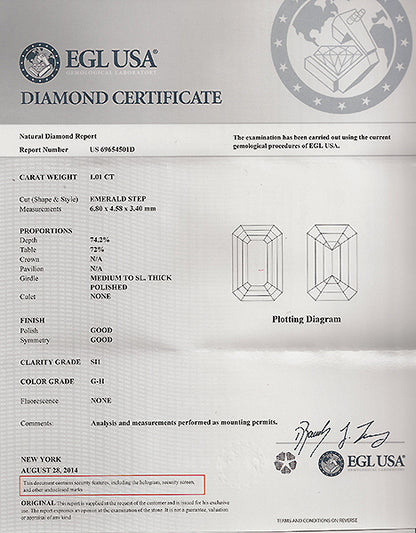 Vintage EGL 1.01ct Diamond Engagement Ring