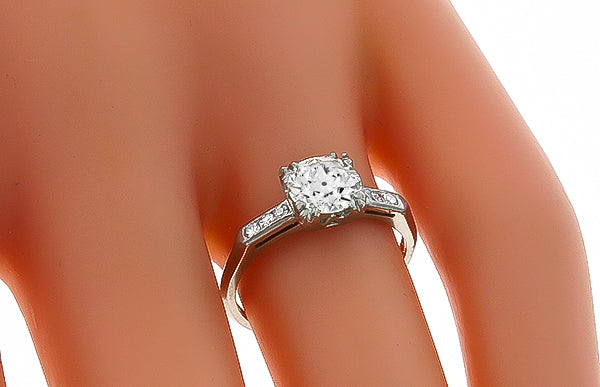 Vintage EGL 1.11ct Diamond Engagement Ring