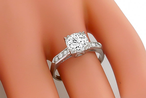 Vintage EGL 1.53ct Diamond Engagement Ring