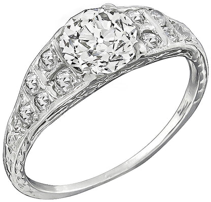 Vintage EGL Certified 1.08ct Diamond Engagement Ring