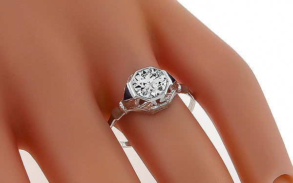 Vintage EGL Certified 1.16ct Diamond Engagement Ring