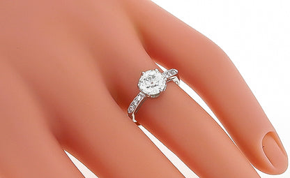 Vintage EGL Certified 1.29ct Diamond Engagement Ring