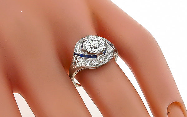 Vintage EGL Certified 1.48ct Diamond Engagement Ring