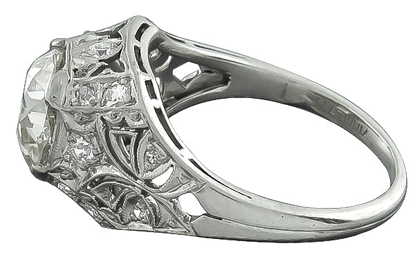 Vintage EGL Certified 2.03ct Diamond Engagement Ring