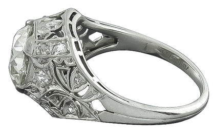 Vintage EGL Certified 2.03ct Diamond Engagement Ring