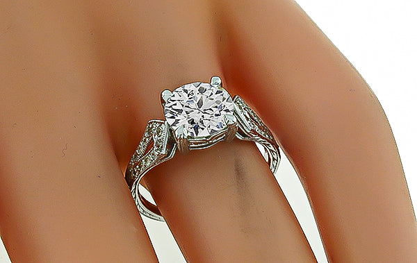 Vintage EGL Certified 2.40ct Diamond Engagement Ring