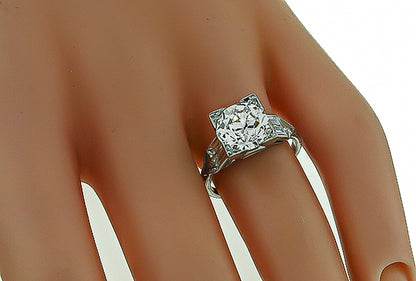 Vintage EGL Certified 2.65ct Diamond Engagement Ring