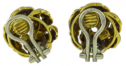 Vintage Enamel Gold Earrings