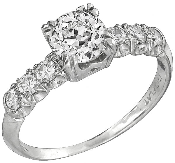 Vintage GIA 0.74ct Diamond Engagement Ring