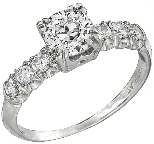 Vintage GIA 0.74ct Diamond Engagement Ring