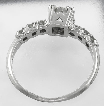 Vintage GIA 0.74ct Diamond Engagement Ring