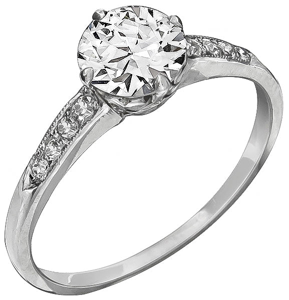 Vintage GIA 0.80ct Diamond Engagement Ring