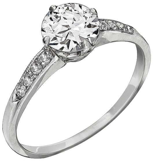 Vintage GIA 0.80ct Diamond Engagement Ring