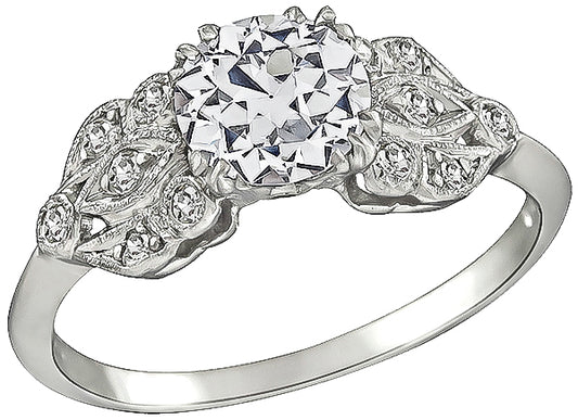 Vintage GIA 1.00ct Diamond Engagement Ring