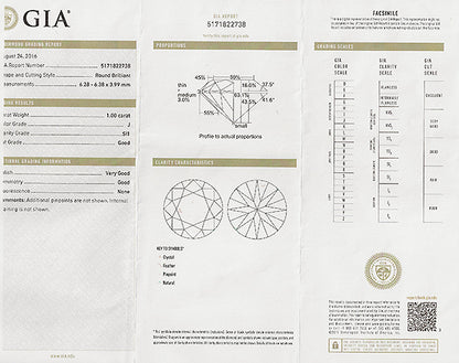 Vintage GIA 1.00ct Diamond Engagement Ring