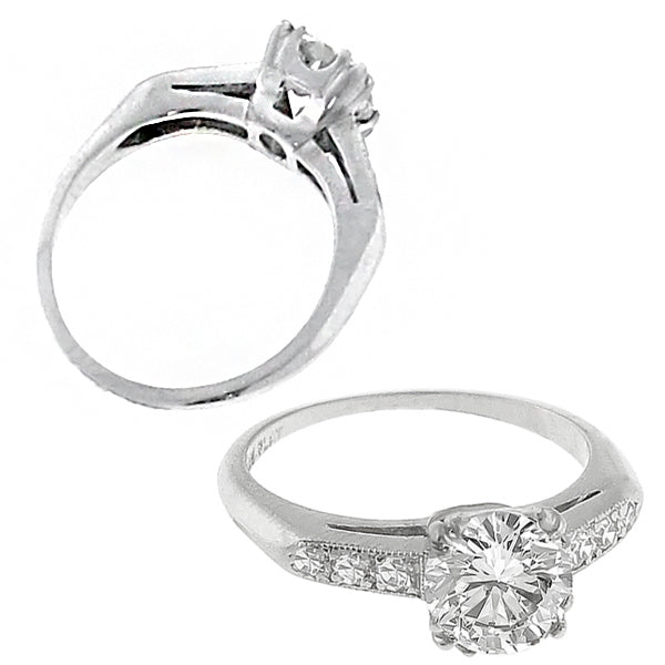 Vintage GIA 1.05ct Diamond Engagement Ring