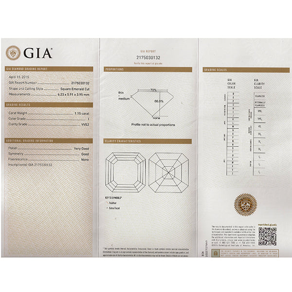 Vintage GIA 1.15ct Diamond Engagement Ring