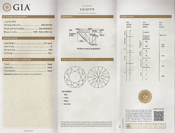 Vintage GIA 1.21ct Diamond Engagement Ring