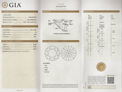 Vintage GIA 1.21ct Diamond Engagement Ring