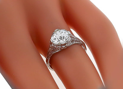 Vintage GIA 1.44ct Diamond Engagement Ring
