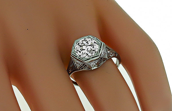 Vintage GIA 1.98ct Diamond Engagement Ring